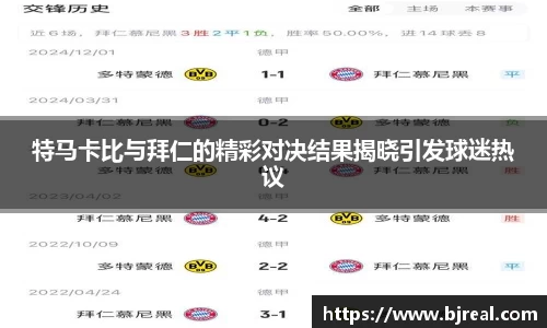特马卡比与拜仁的精彩对决结果揭晓引发球迷热议